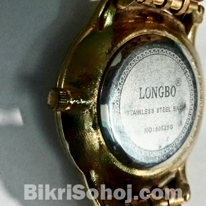 Longbo Men's Gold Tone Analog Watch— Sub-dial